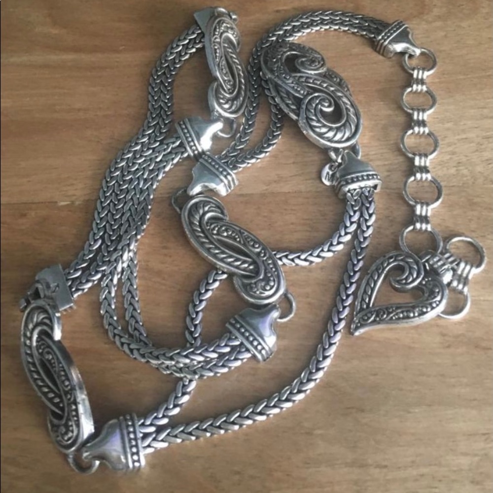 COPY - Brighton Silver-Plated Heart Chain Belt size Large